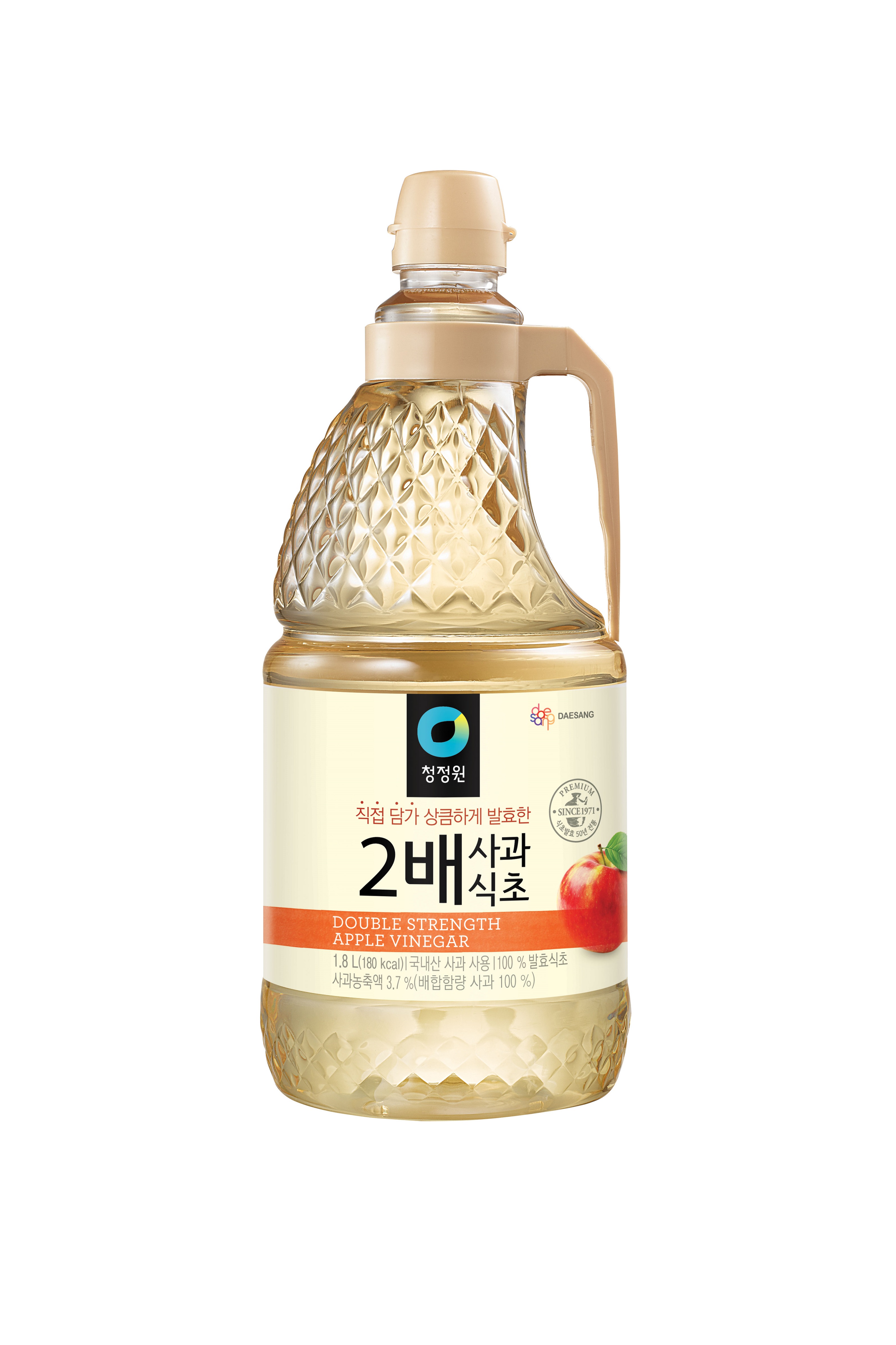 CHUNG JUNG ONE DOUBLE STRENGTH APPLE VINEGAR 1.8L - 청정원 더블 스트렝스 사과식초 1.8L [1.8Lx6]