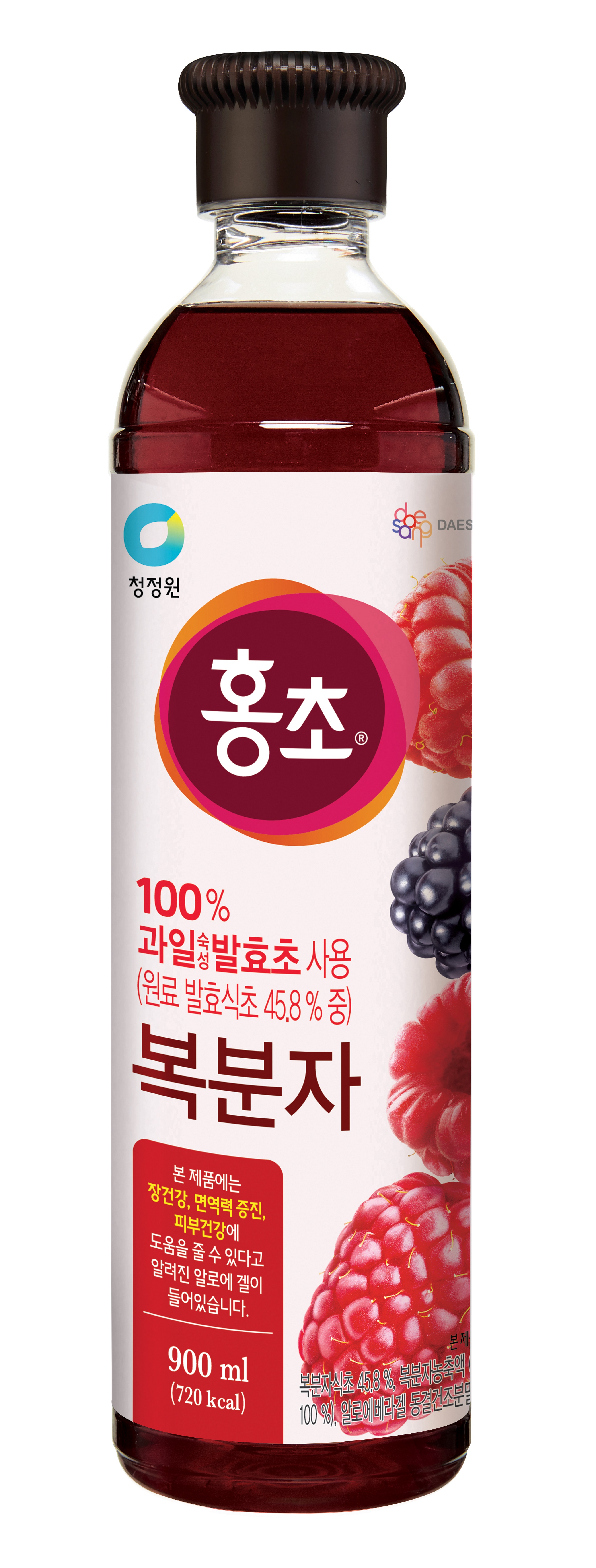 CHUNG JUNG ONE HONG CHO BLACKBERRY VINEGAR 900ML - 청정원 홍초 블랙베리식초 900ML [900MLx12]