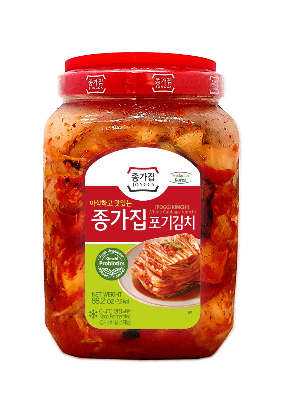JONGGA POGGI KIMCHI (WHOLE CABBAGE KIMCHI) 2.5KG - 종가배추김치(통배추김치) 2.5kg [2.5KGx4]